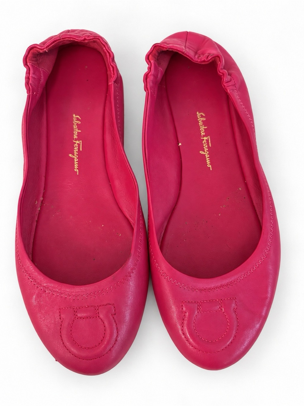 Salvatore Ferragamo Fuchsia Gancini Ballet Flats – Size